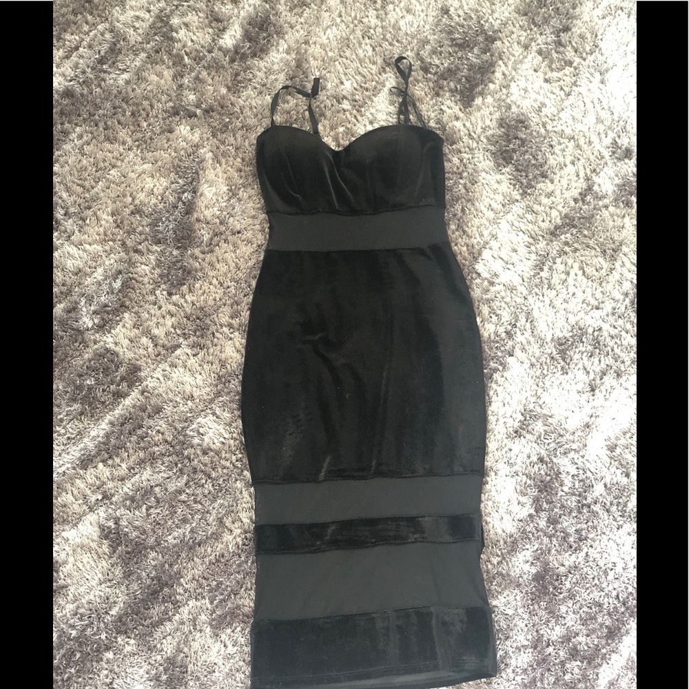 Black mid dress with sheer